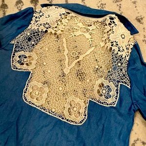 Chambray Lace Detail Shirt